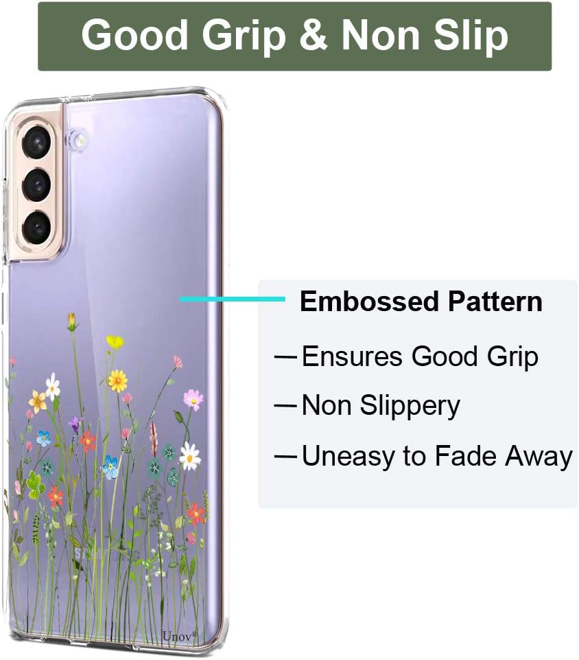 Galaxy S21 Case Clear with Soft TPU Shock Absorption Slim (Flower Bouquet) - Image 5