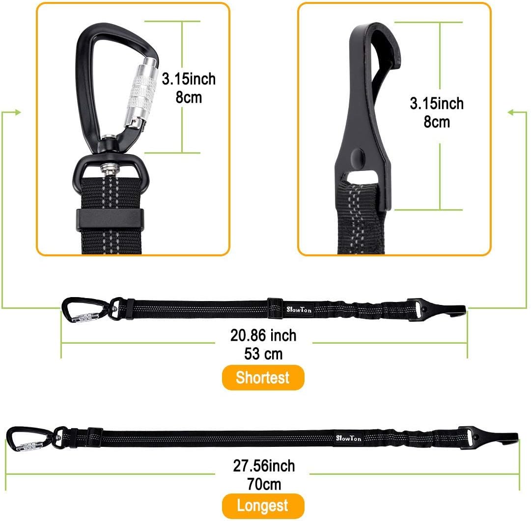 Dog Seatbelt, Pet Car Seat Belt Latch Bar Attachment Lockable Swivel Carabiner - Image 7