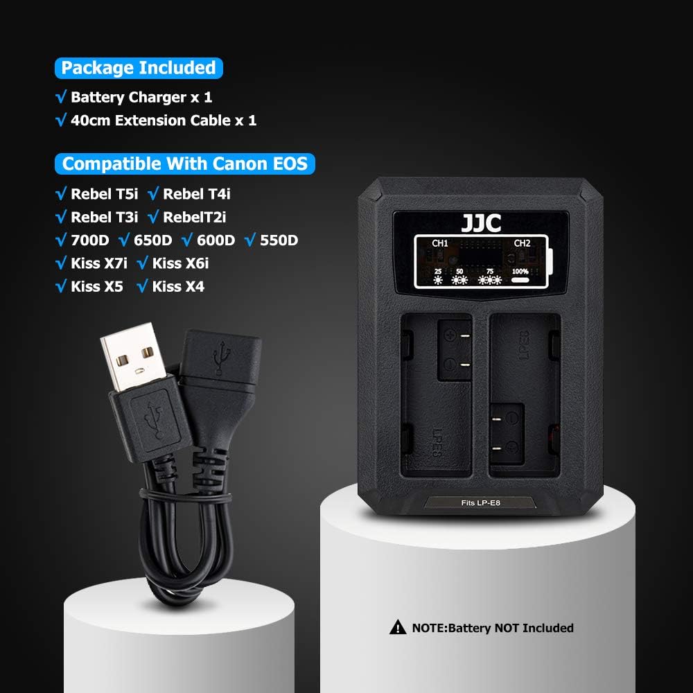 LP-E8 Battery Charger USB Dual Slots for Canon EOS 700D 650D 600D 550D Rebel T5i - Image 6