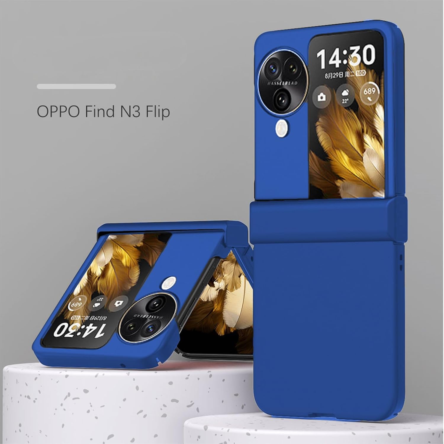 Oppo Find N3 Flip, Shockproof Hard PC Protective Case - Blue - Image 4