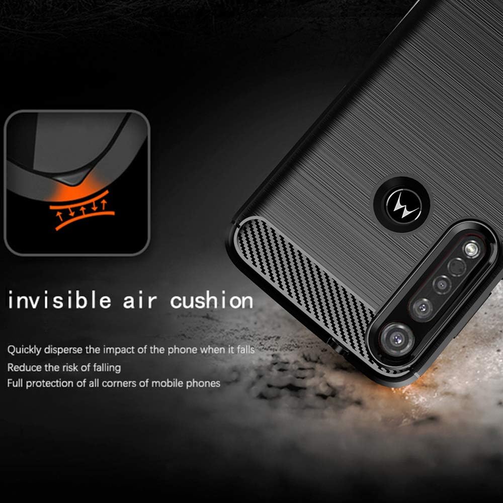 Moto G8 Plus Slim Thin Soft TPU Case w Tempered Glass Screen Protector - Image 3