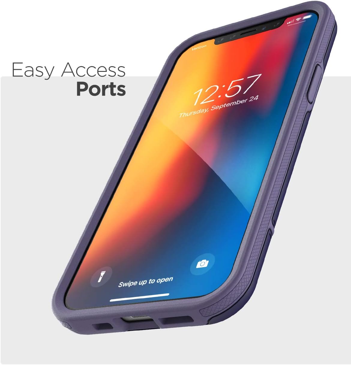 Protective iPhone 12/iPhone 12 Pro Case Purple (2020) Military Grade Cover - Image 2