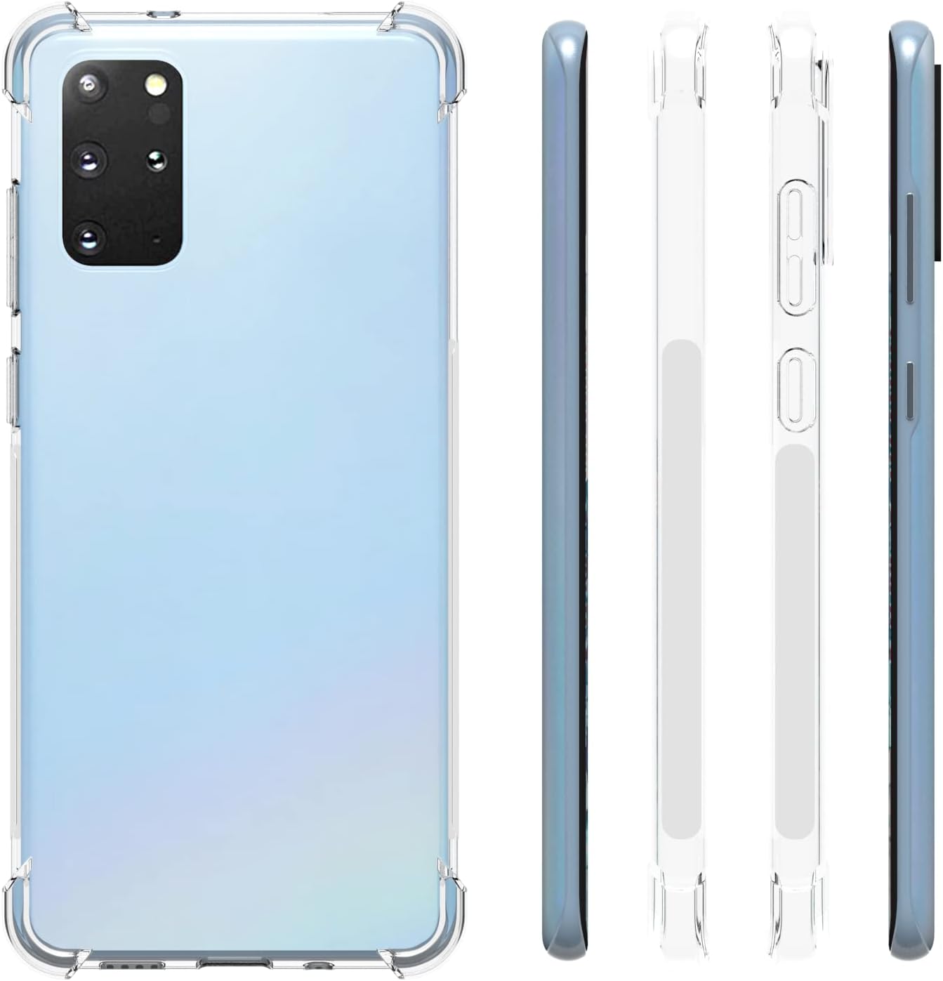 Samsung Galaxy S20+ Clear TPU Four Corner Protective Transparent Case - Image 2
