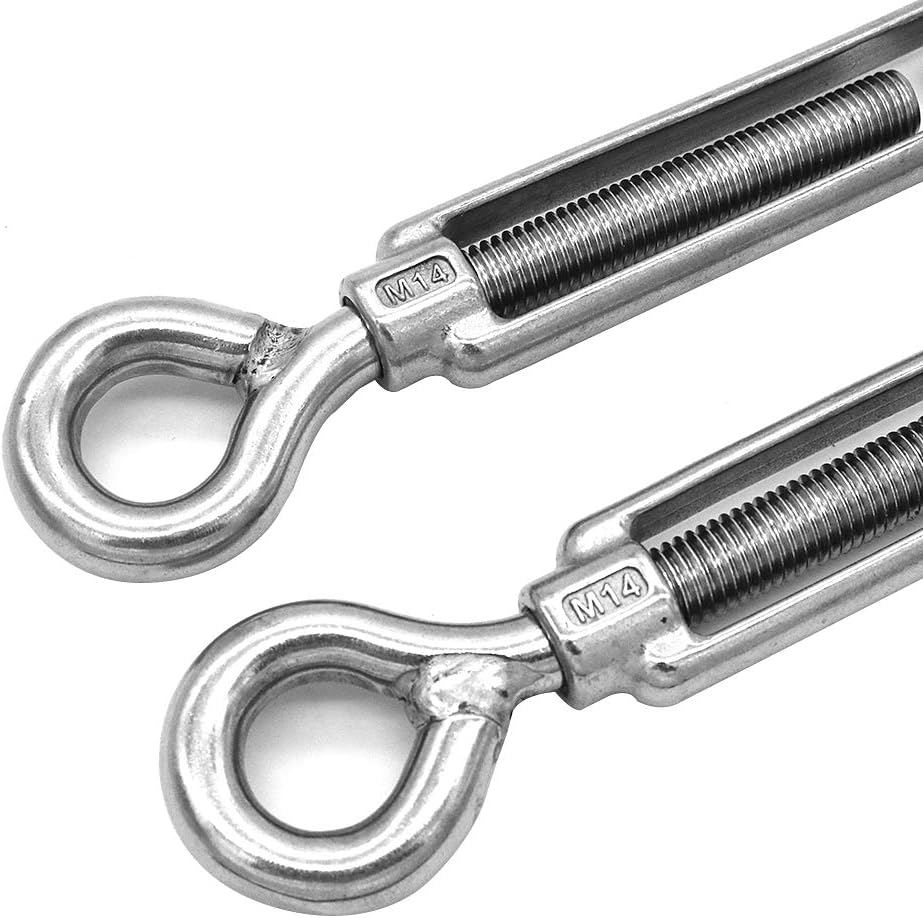 Pack of 2 M14 Hook & Eye, C to O Turnbuckle, 304 Stainless Steel, Hardware Kit - Image 7