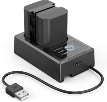 Replacement Camera Batteries & LCD Display Charger Set for Sony A7R IV