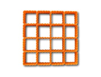 2.54 cm x16 Scalloped Shape Square Multi Cutter