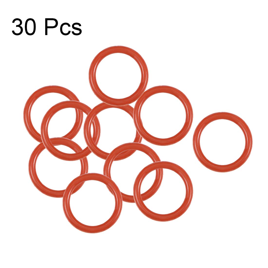 Silicone O-Rings 8mm OD, 6mm Inner Diameter, 1mm Width, Seal Gasket Red 30Pcs - - Image 3