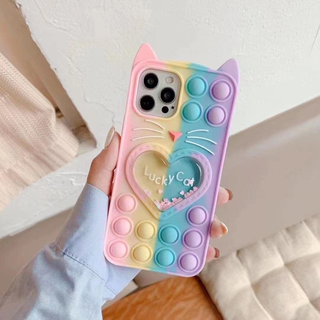 iPhone X/XS, Cute Cartoon Lucky Cat Shockproof Silicone Case - Image 2