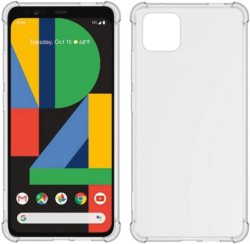 For Google Pixel 4 Clear TPU Four Corner Protective Case - Transparent Soft