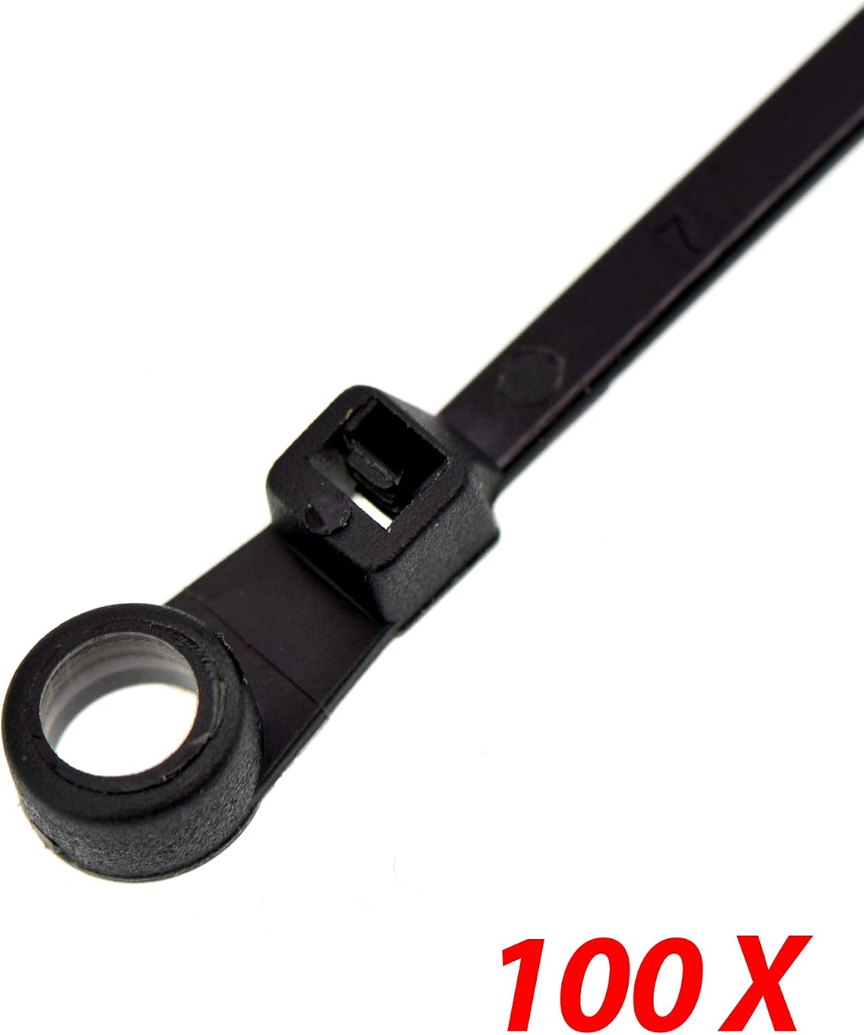 100 Nylon Cable Wire Zip Ties Mounting Hole Nail Screw 40 LBS 6" Inch Black - Image 3