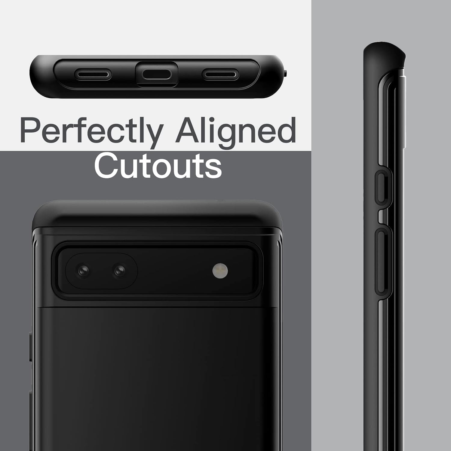 Case for Google Pixel 6a 6.1" 2022, Dual-Layer Protection Shockproof Cover-Black - Image 6
