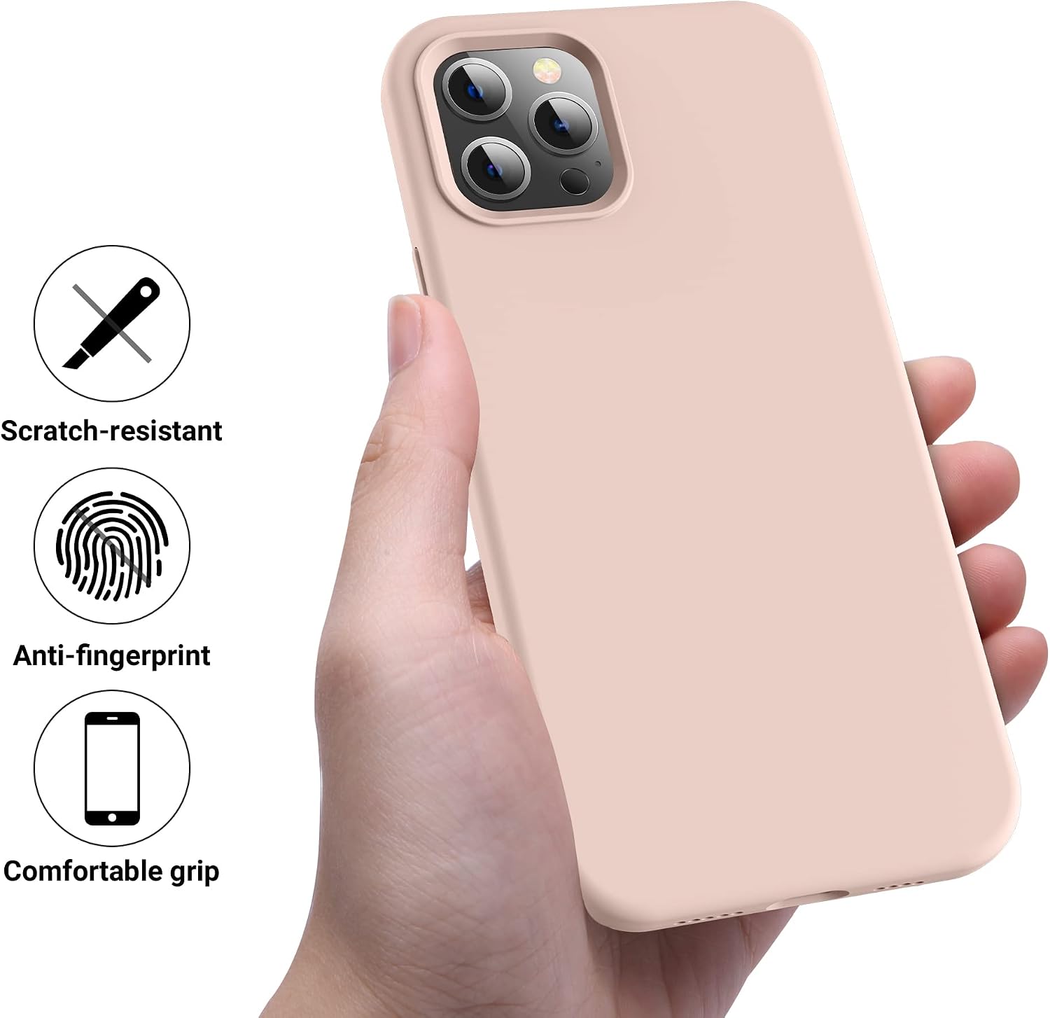 For iPhone 12 Pro Max Case (2020), Liquid Silicone Rubber Bumper Case - Pink - Image 5
