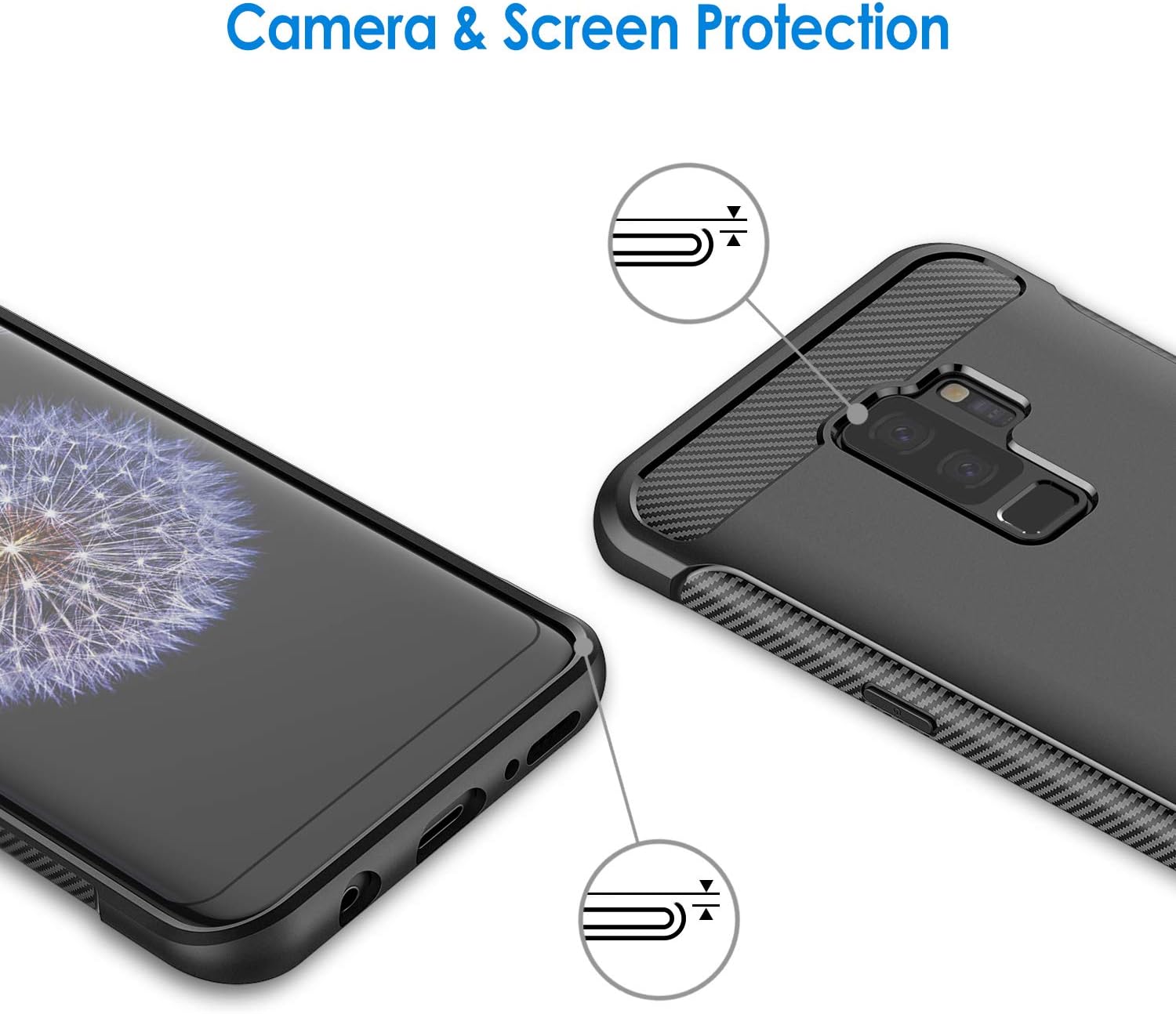 Slim Fit Case Compatible with Samsung Galaxy S9+ Plus, Thin Phone Cover (Black) - Image 5