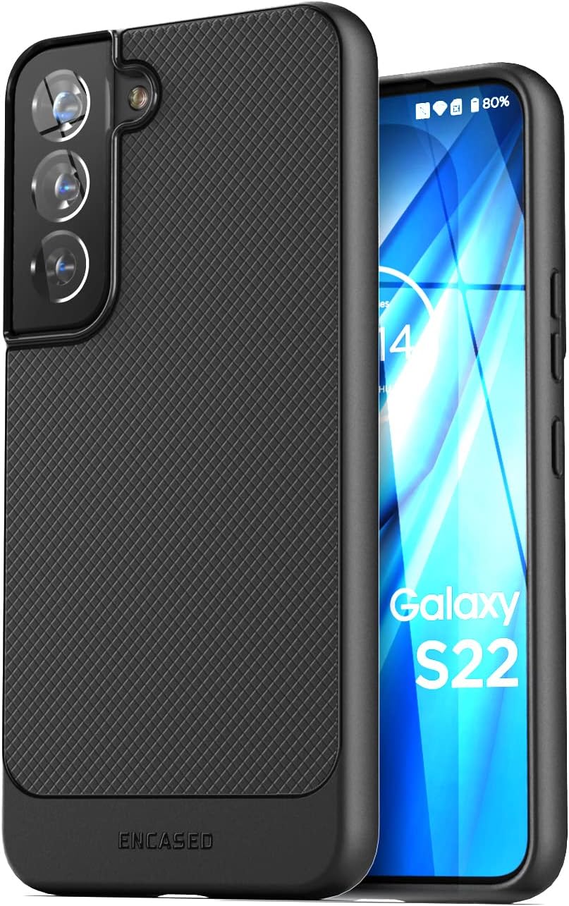 For Samsung Galaxy S22 Case, Slim Fit Flexible Thin Armour Case w Grip (Black) - Image 6