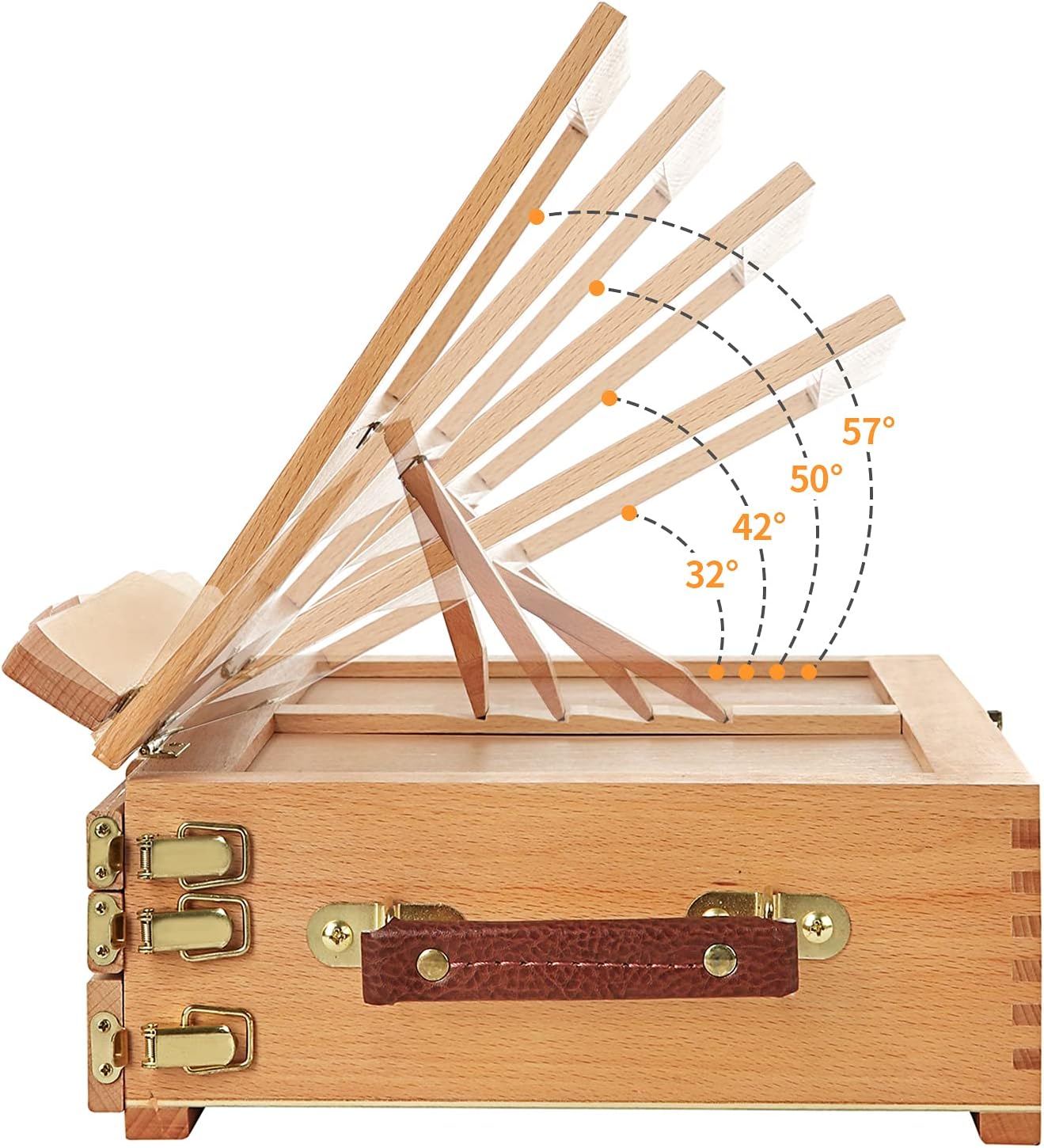 Artist Tabletop Sketchbox Easel- Multi-Function Adjustable Beech Wood Sketch Box - Image 6