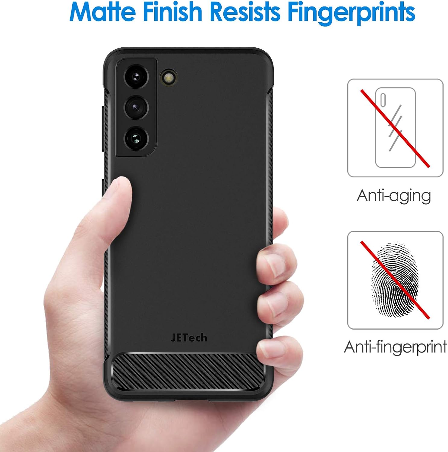 Slim Fit Case Compatible with Samsung Galaxy S21 6.2", Thin Phone Cover (Black) - Image 4