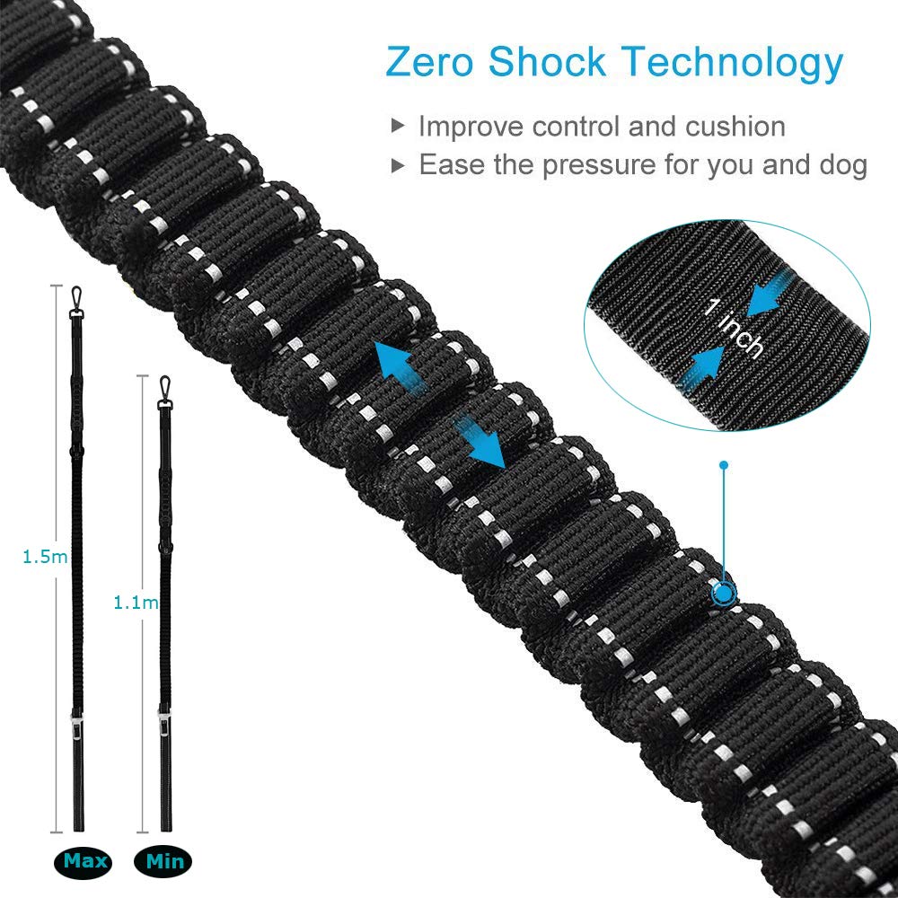 Dog Lead & Car Seat Belt 2 in 1 , 150cm Reflective Anti-Shock Bungee Dog Leash - Image 5