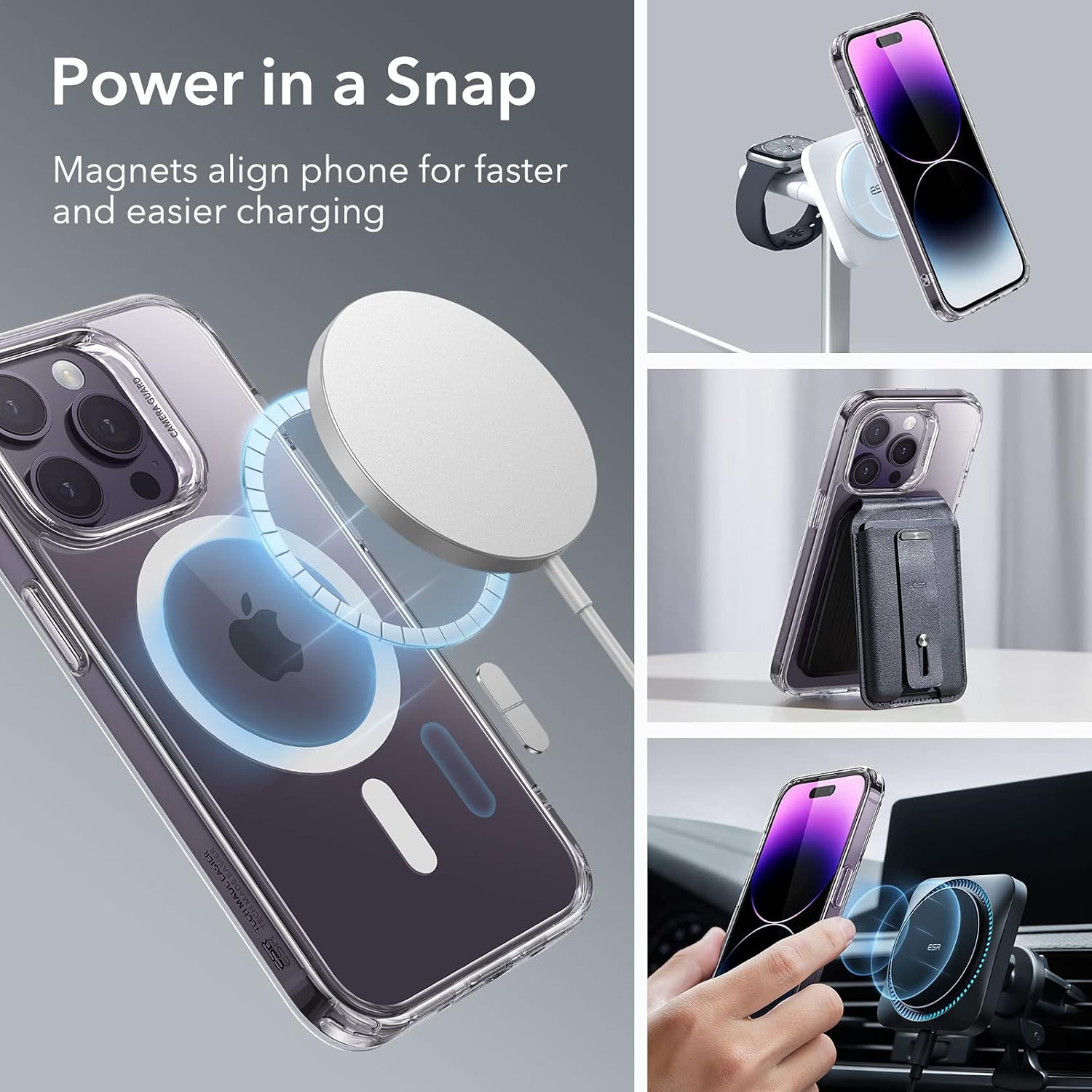 For iPhone 14 Pro Case Magsafe with HaloLock, Shockproof Military-Grade - Clear - Image 3