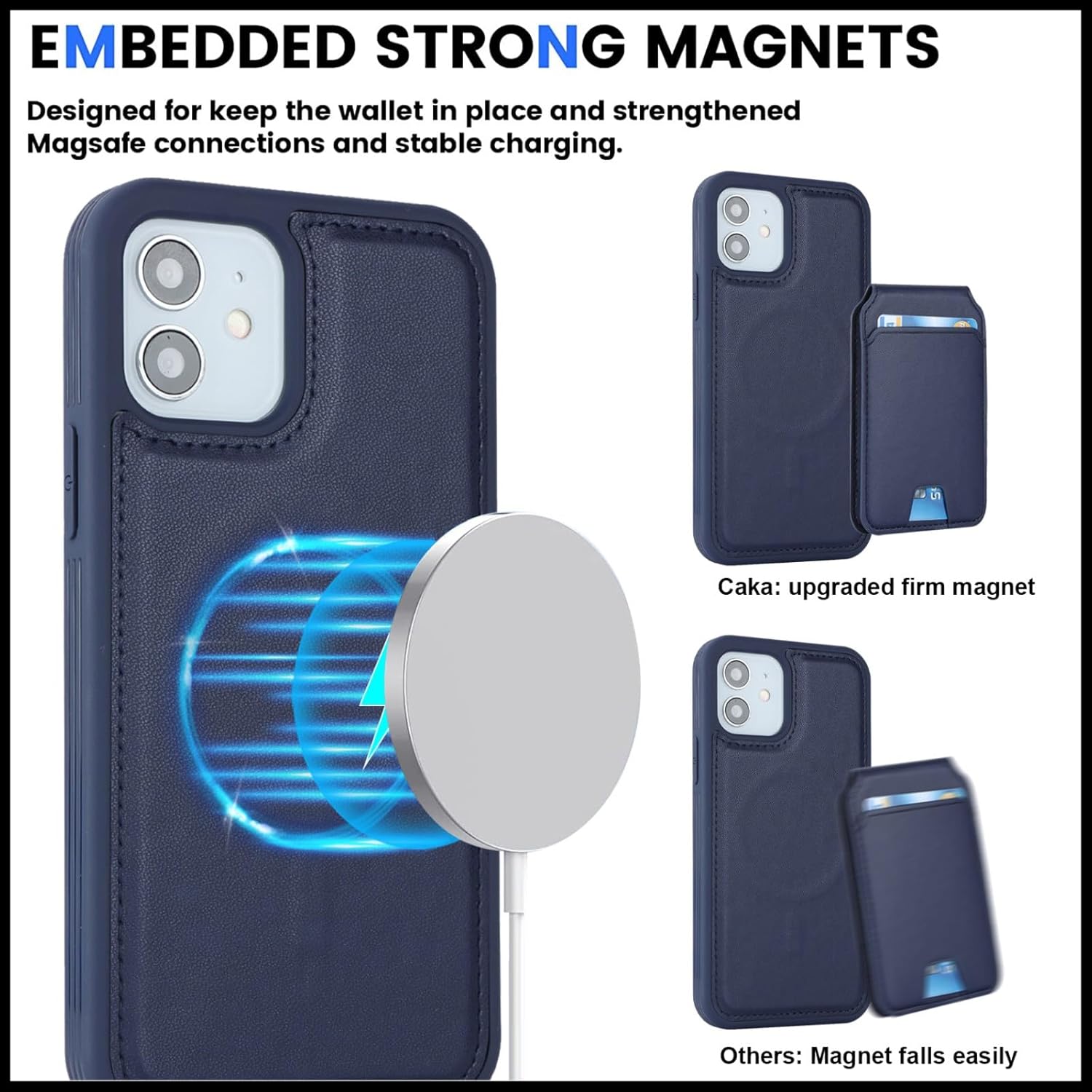 iPhone 12 Pro Detachable Card Holder Premium PU Leather Magnetic Stand Case - Image 3