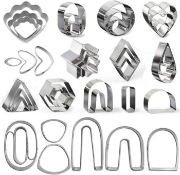 39 Pcs Mini Cookie Cutters Set, Stainless Steel Mini Geometric Shaped Cookie