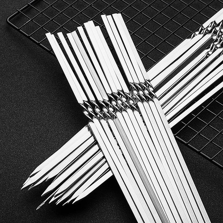 Barbecue Skewers for Kabobs 45PCS,14''0.16''0.05'' Stainless Steel Flat Skewers - Image 9