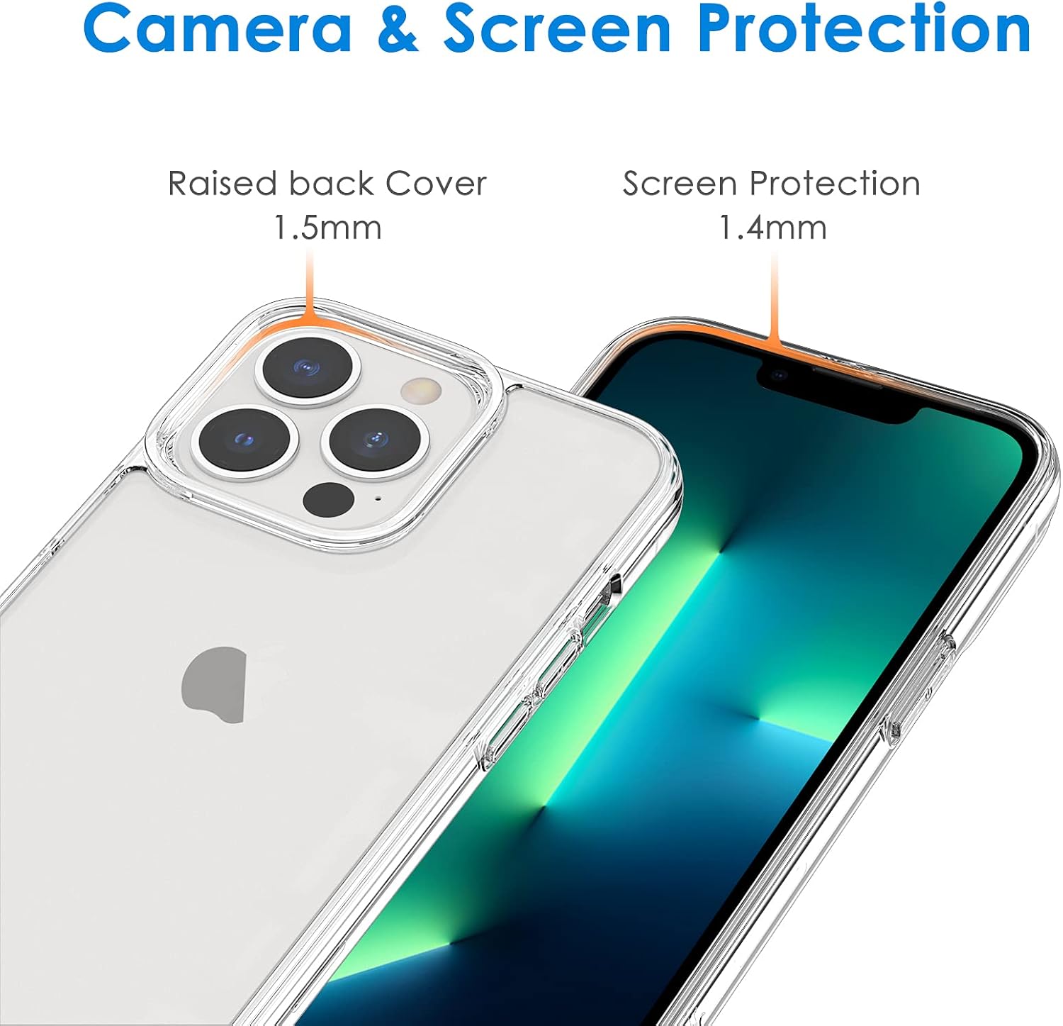 Case for iPhone 13 Pro 6.1-Inch, Non-Yellowing Shockproof Phone Bumper - (Clear) - Image 5