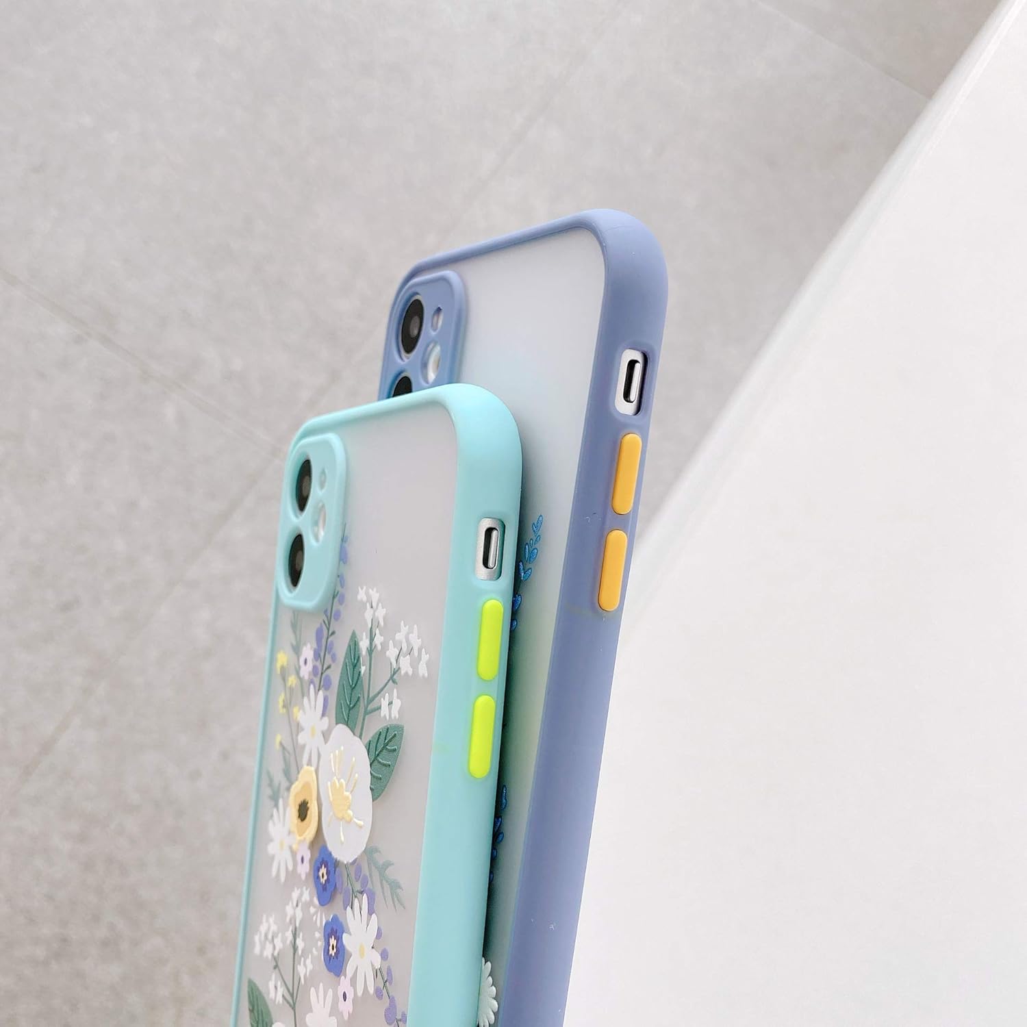 Flower Clear Frosted Soft TPU Protective Silicone Slim Case for iPhone 11-Purple - Image 4