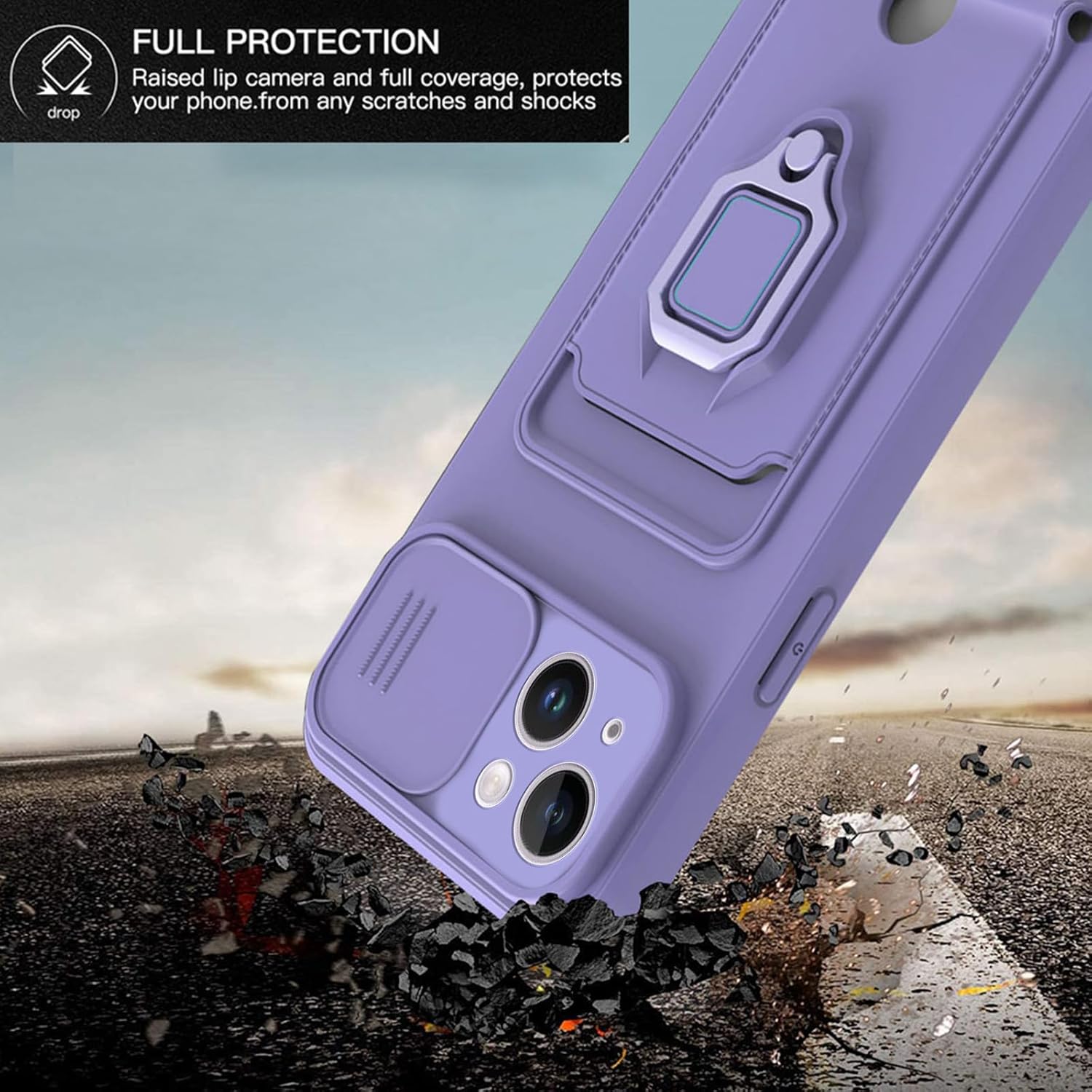 iPhone 15 Plus, Shockproof Silicone Protective Case Cover, Purple - Image 2