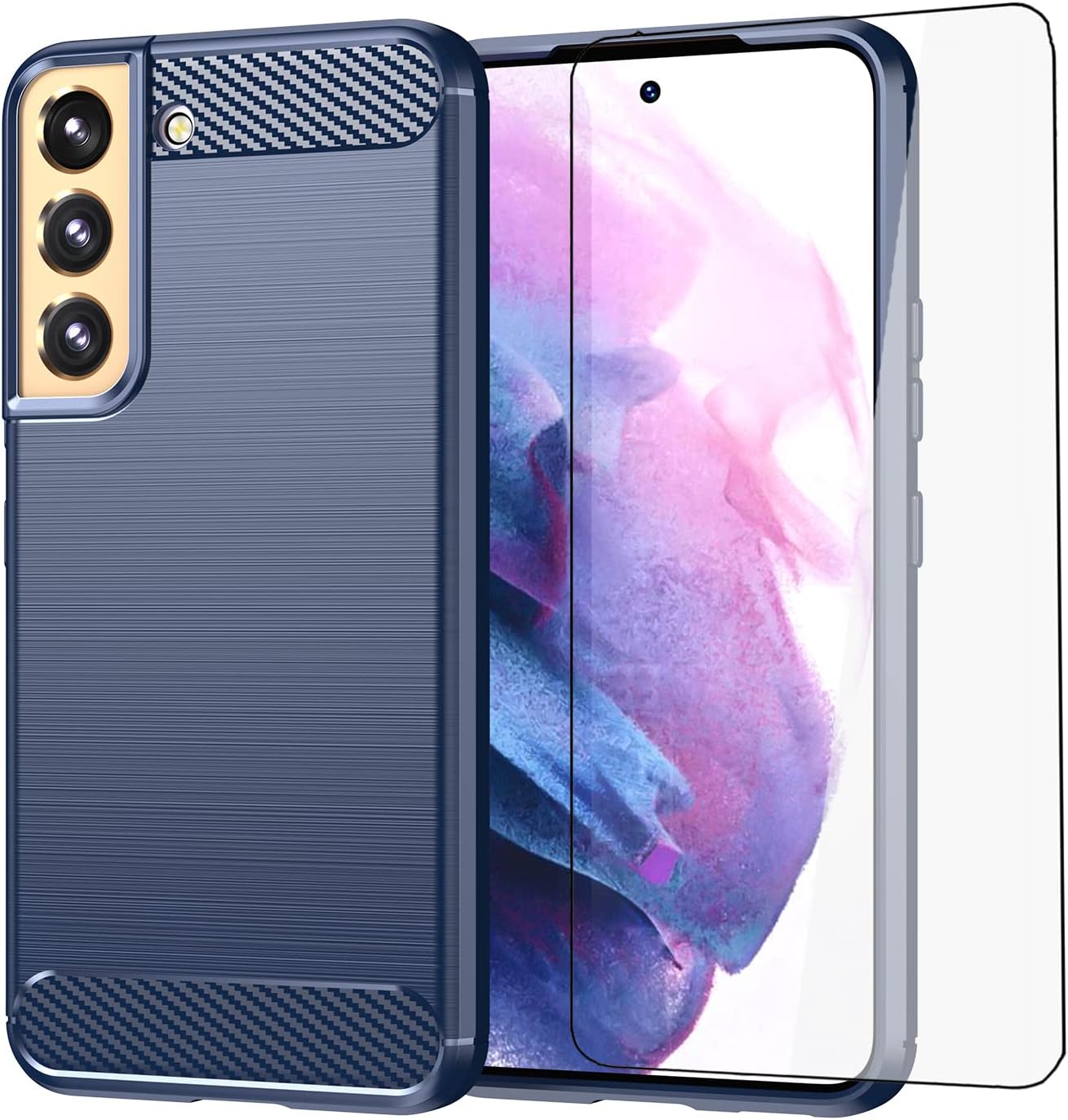 Case for Samsung Galaxy S23 5G TPU Slim Silicone Case w Tempered Glass Screen