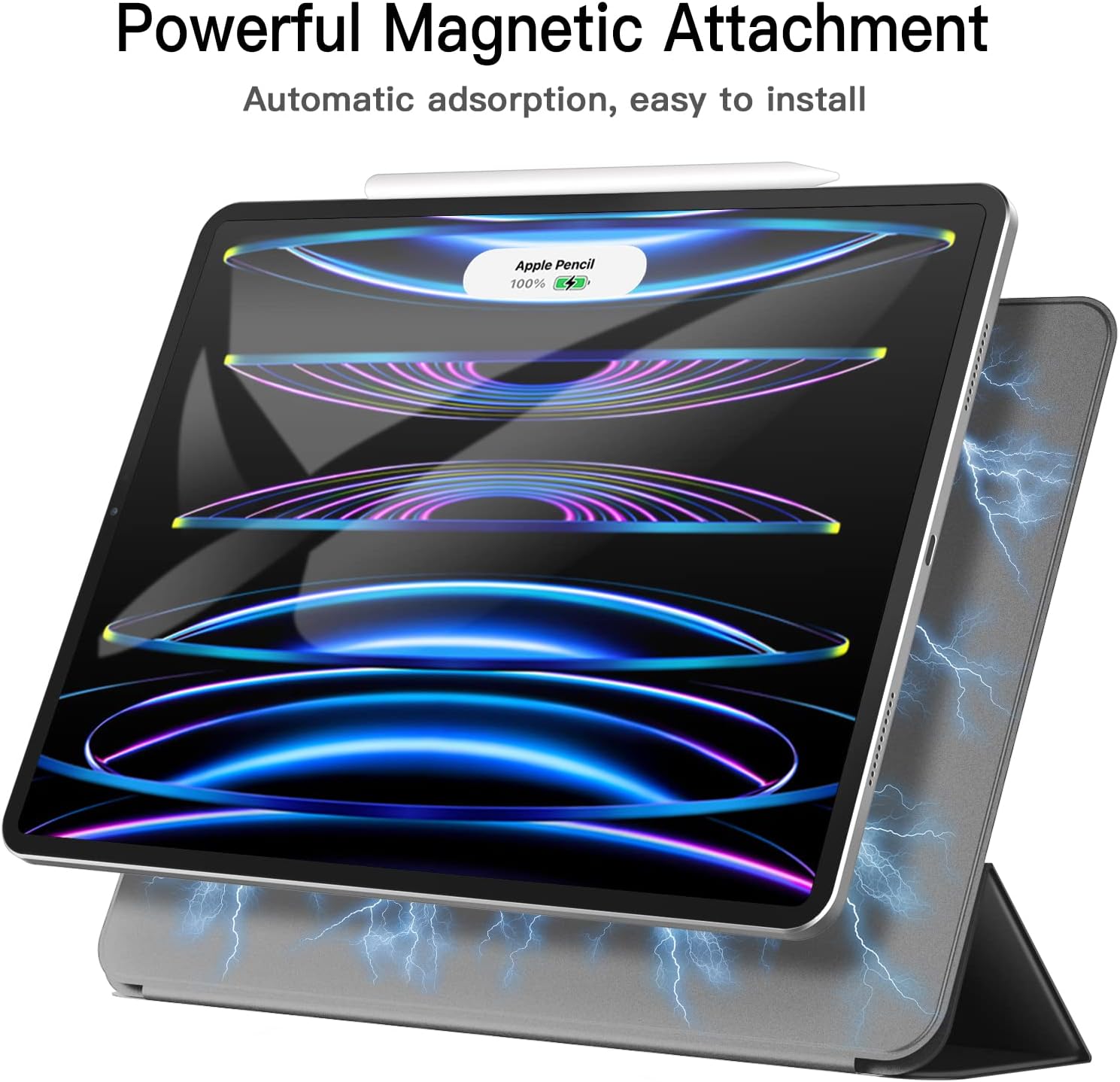 Magnetic Case for iPad Pro 12.9 Inch 2021/2020/2018 Model, Support Apple Pencil - Image 3