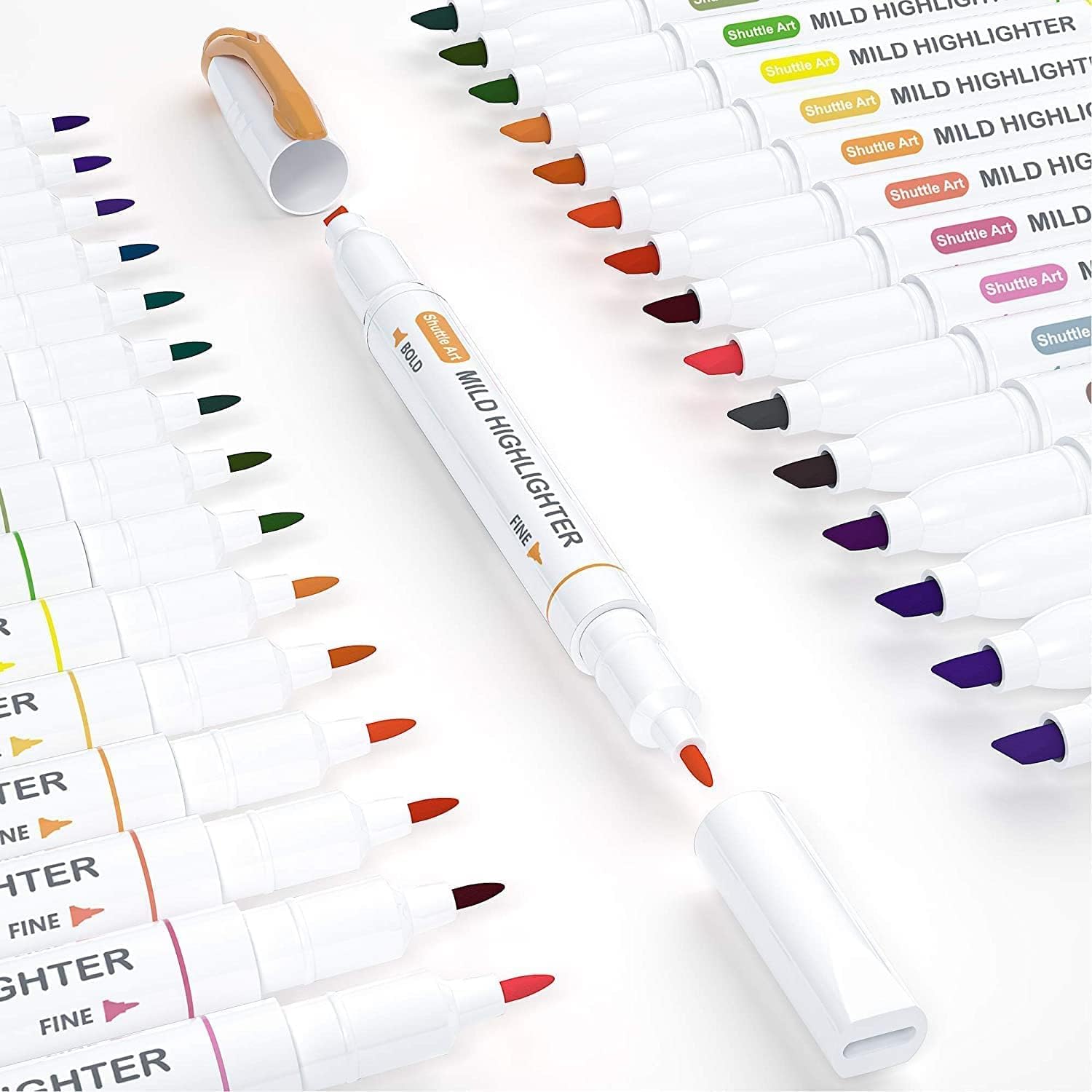 30 Colours Pastel Highlighters, Highlighter Assorted Colours, Dual Tip Mild - Image 6