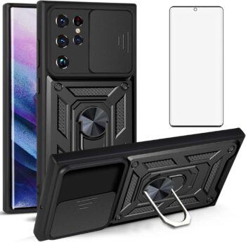 Samsung Galaxy S23 Ultra 5G Hybrid Case w Tempered Glass Screen Protector