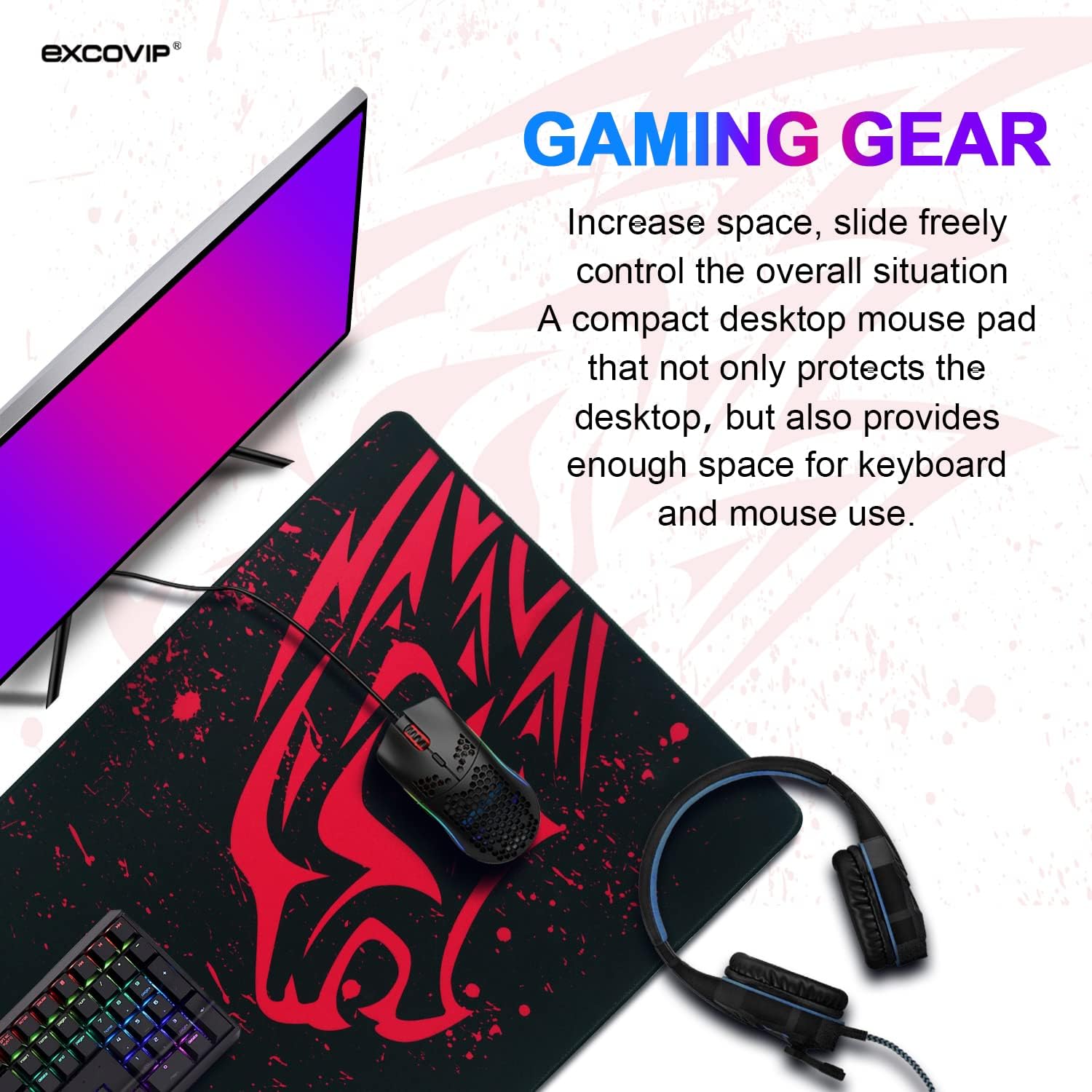 Extended Gaming Mouse pad, 90 x 40 cm XXL Mousepad with Non-Slip Rubber Base - Image 7