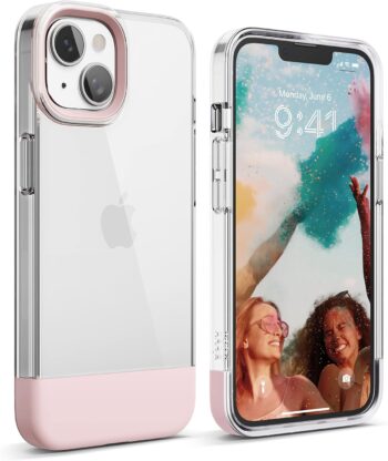 For iPhone 14 (6.1"), Protective TPU Shockproof Case (Clear/Lovely Pink)