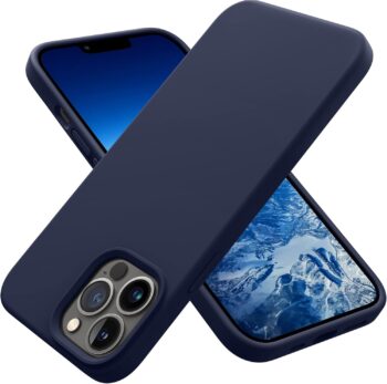 iPhone 13 Pro Max, Silicone Shockproof Slim Thin Phone Case (Midnight Blue)