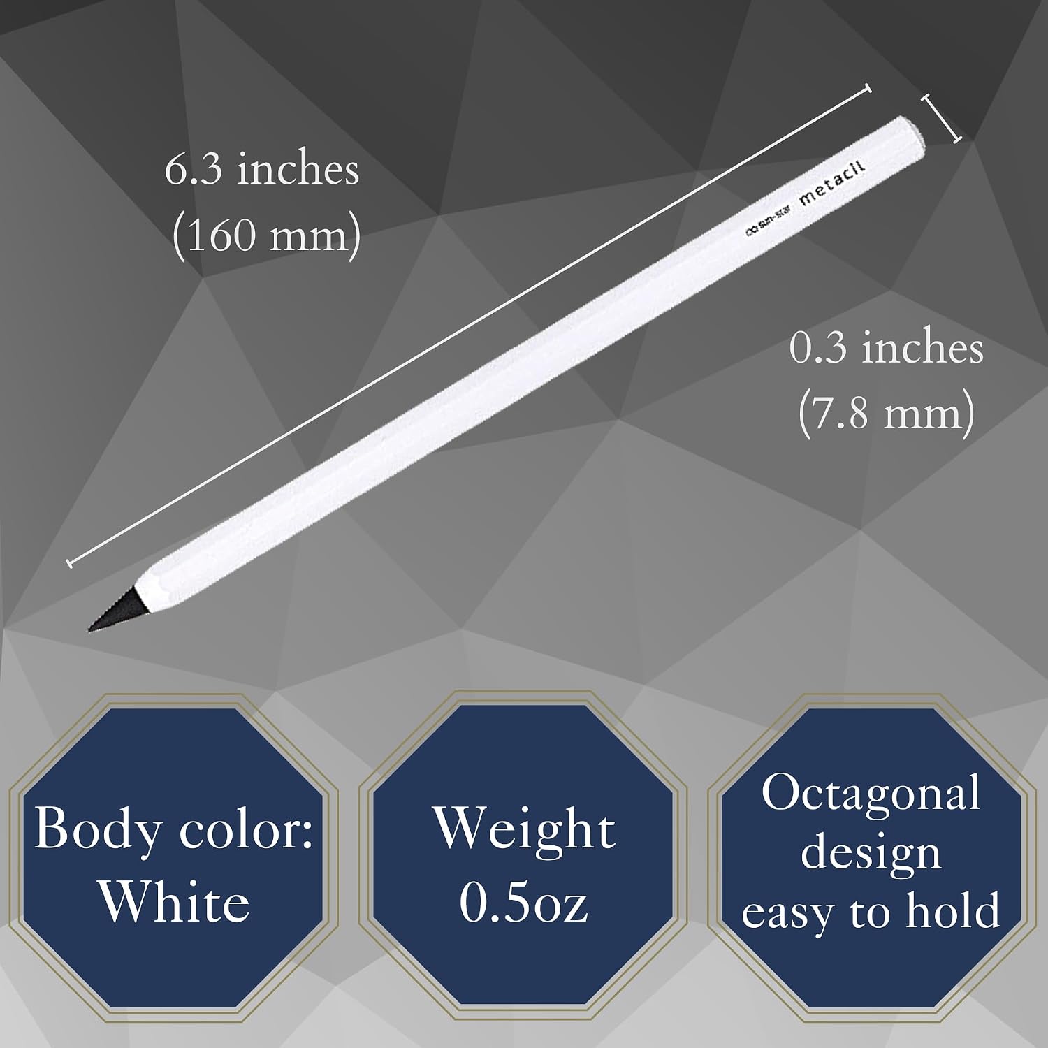 Sun-Star Stationery Metacil Metal Pencil, White S4541138 - Image 5