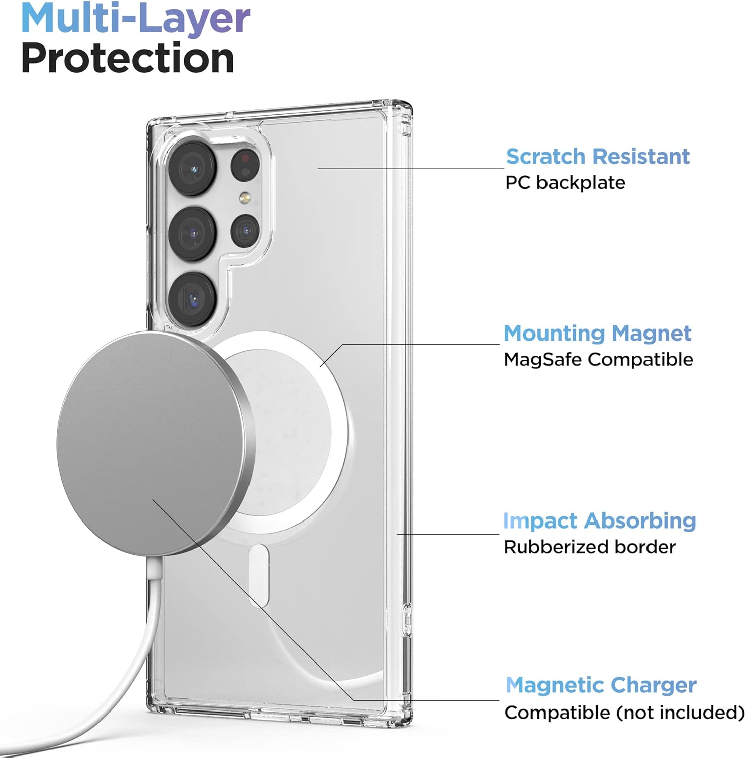 Samsung Galaxy S23 (2023) Ultra (6.8") Protective Hybrid Clear Case - Image 4
