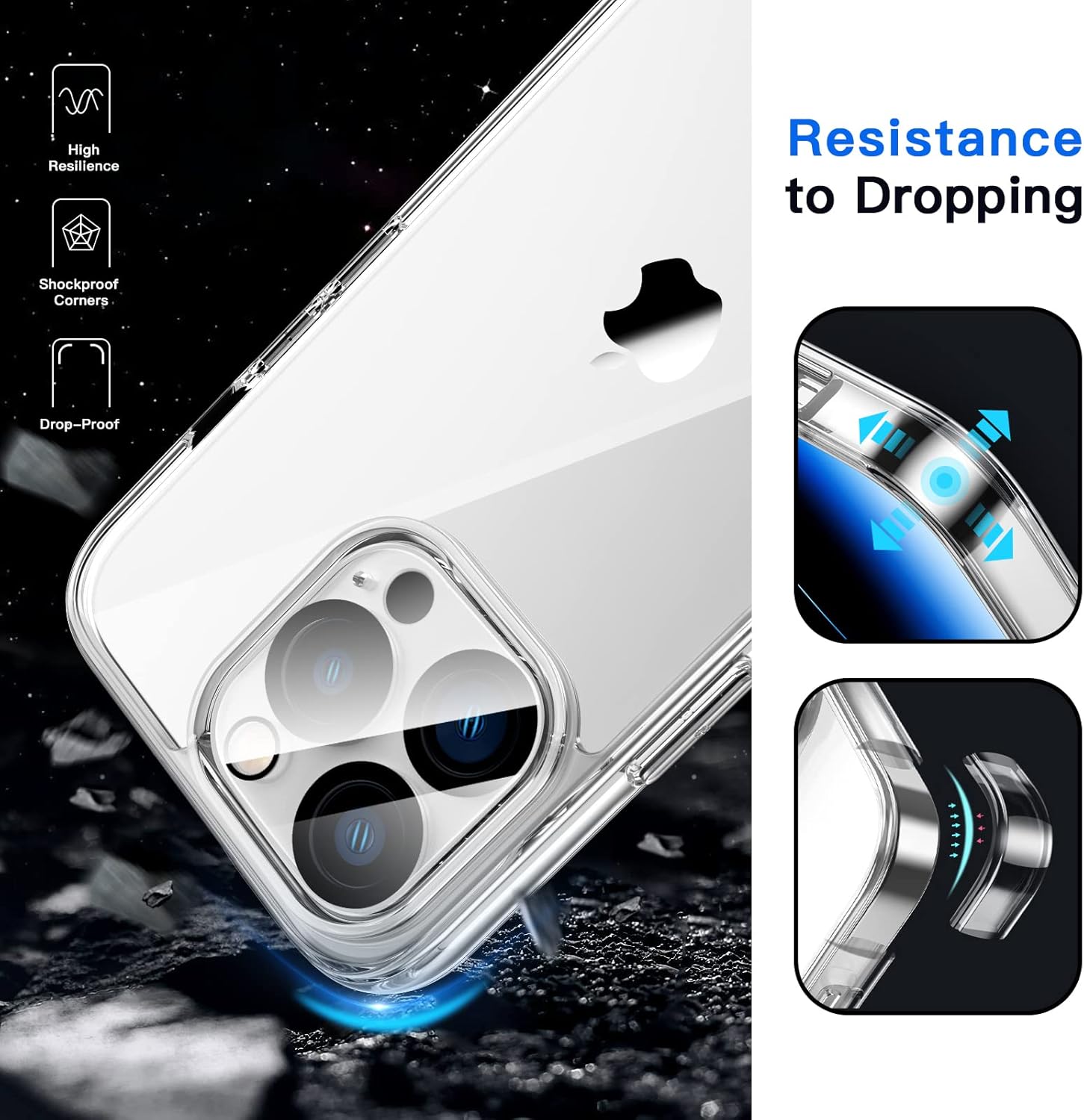 3 in 1 Case for iPhone 14 Pro Max 6.7-Inch, with 2-Pack Screen Protector (Clear) - Image 4