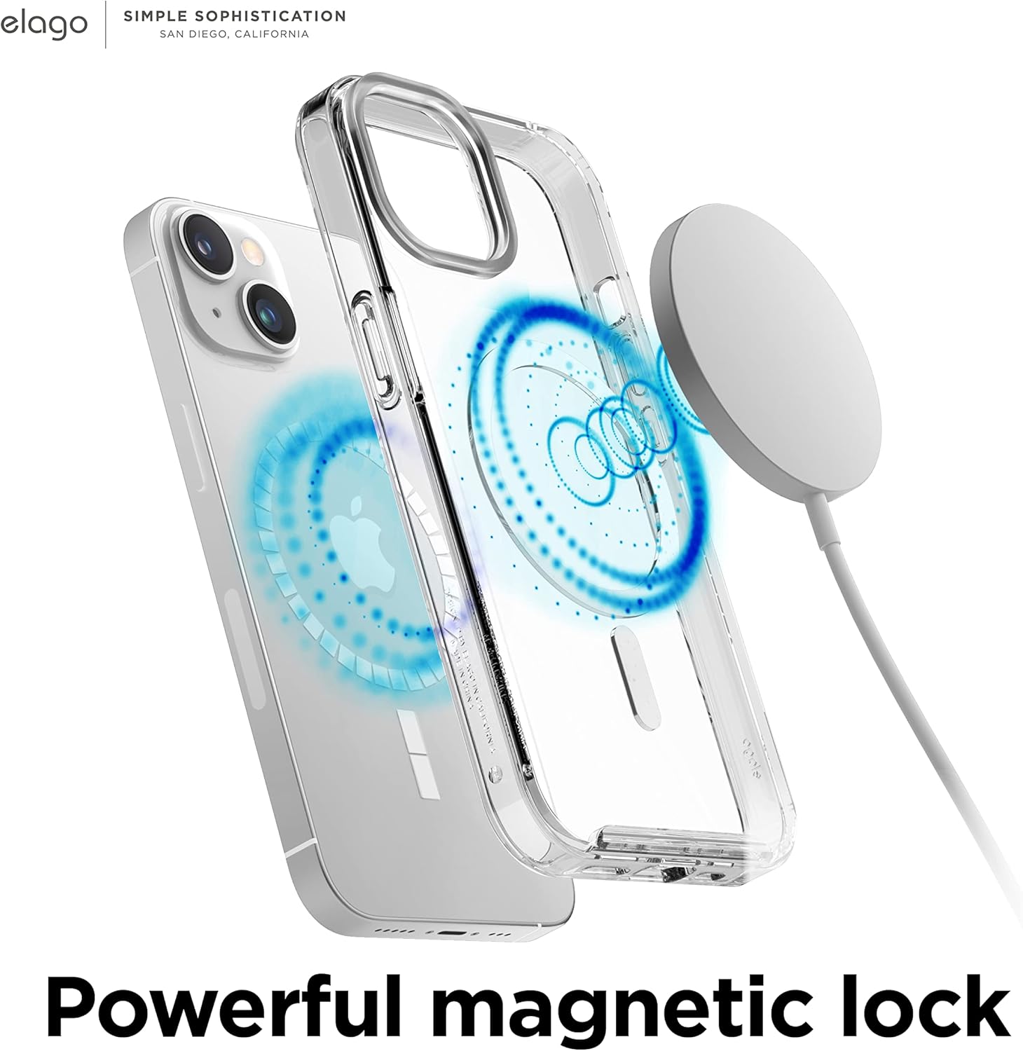 Magnetic Hybrid Clear Case Compatible with iPhone 14/13 (6.1") - Transparent - Image 3