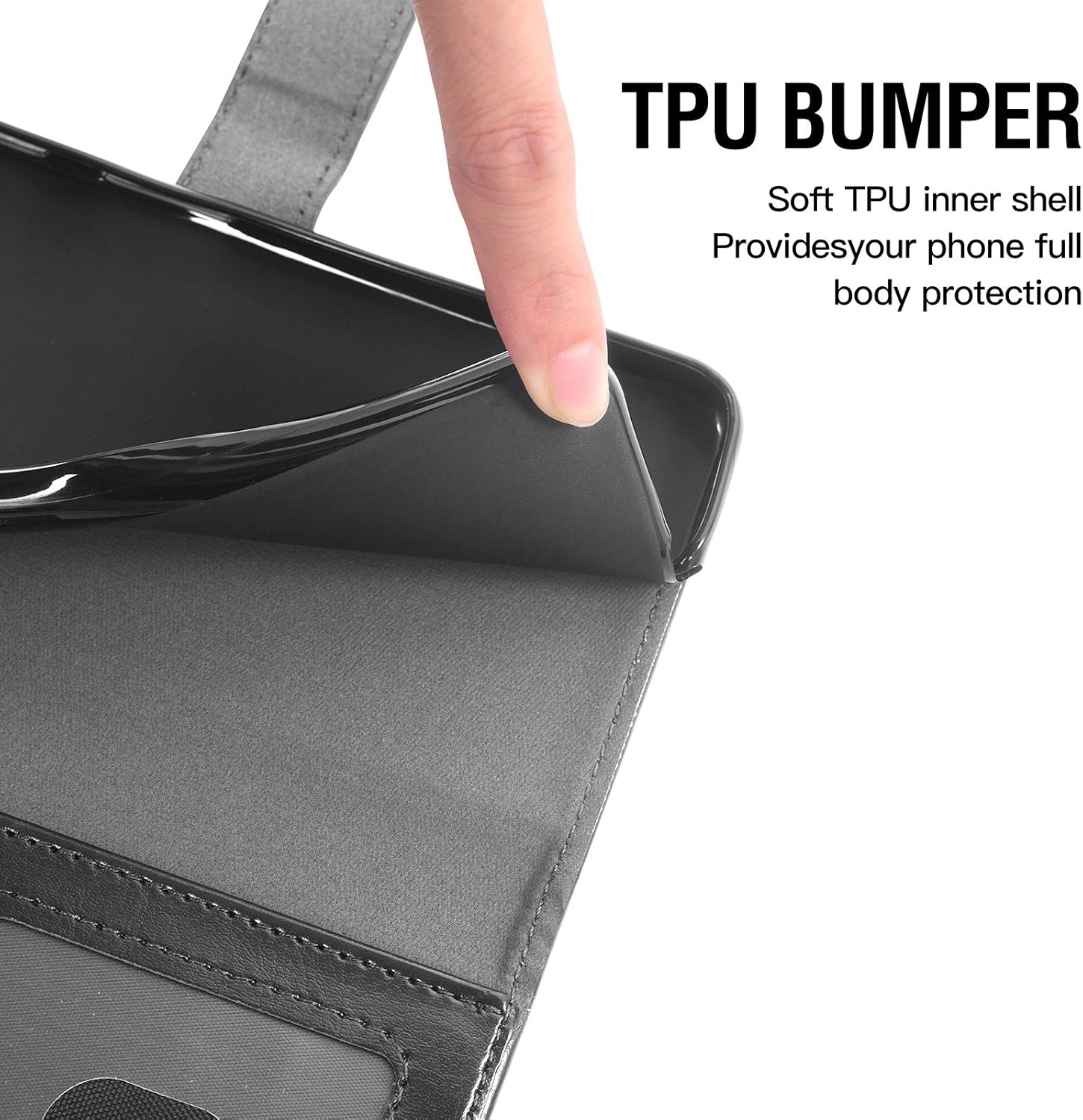 Samsung Galaxy S10e Tempered Glass Screen Protector and Leather Flip Wallet Case - Image 6