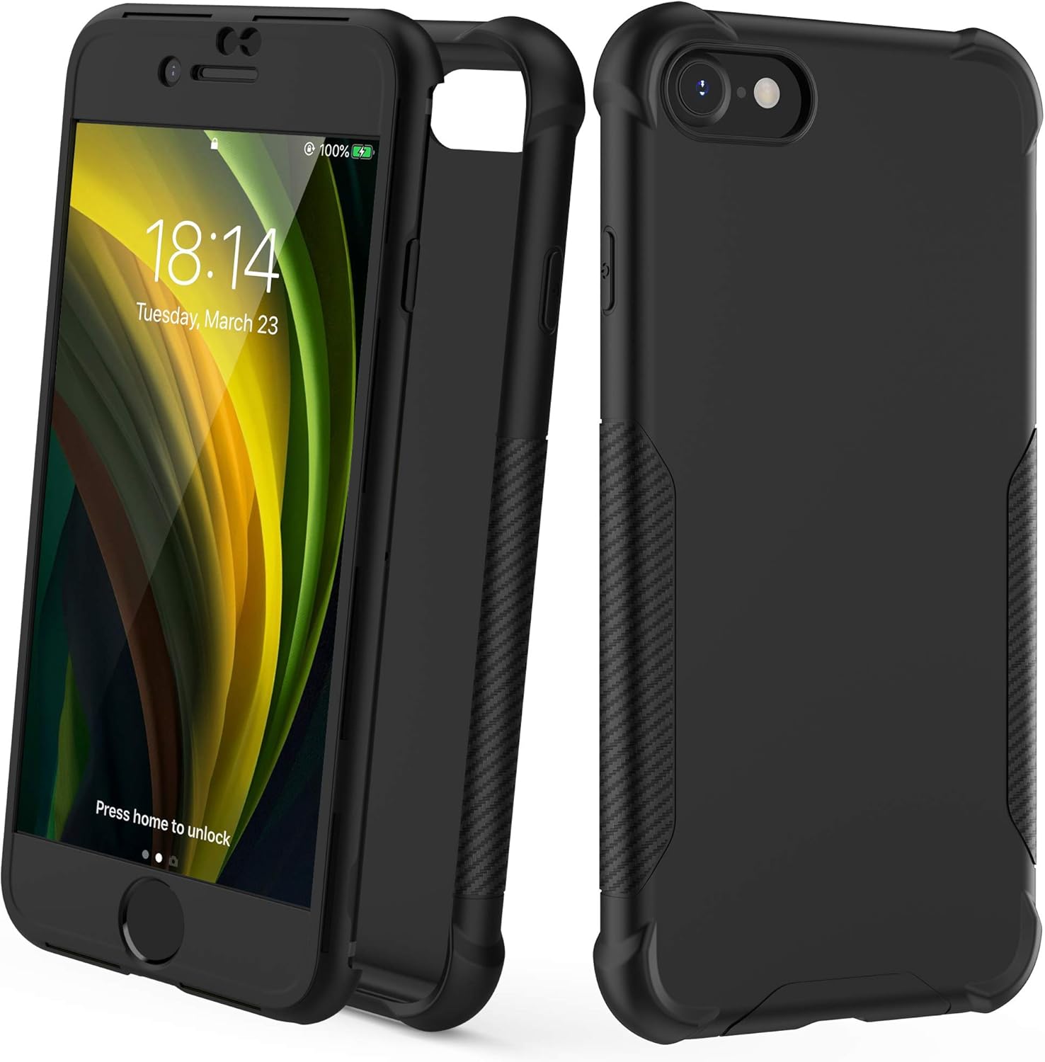 iPhone SE 2022/2020, iPhone 7/8 Heavy Duty Protective Cover- Black - Image 2