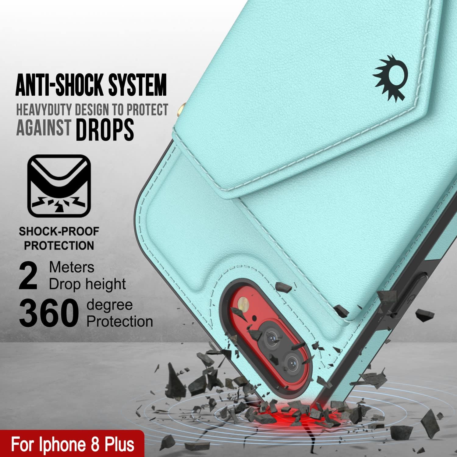 For iPhone 8 Plus Stylish PU Leather Crossbody, Kickstand Wallet Case - Image 5