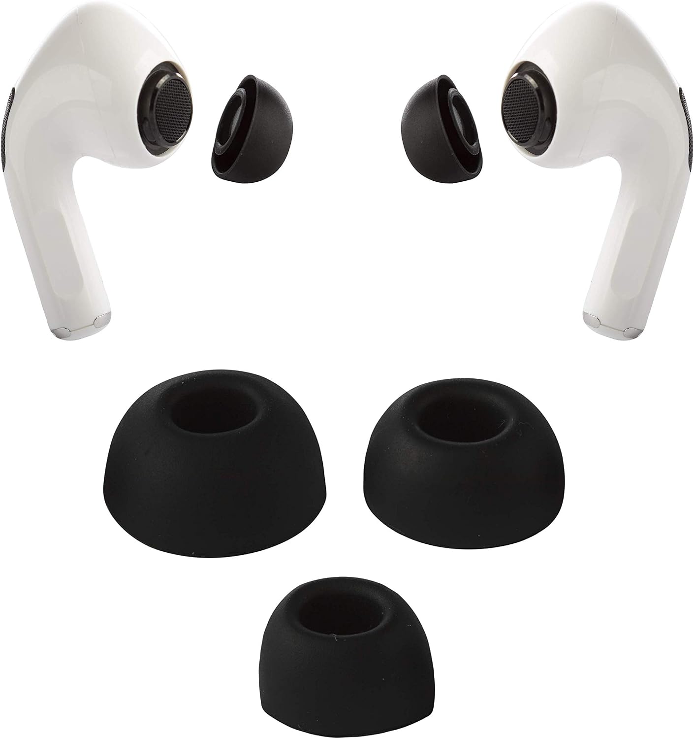 Silicone Replacement in-Ear Large Size Earbud for Airpods Pro Black-3 Pair-6 Pcs - Image 4