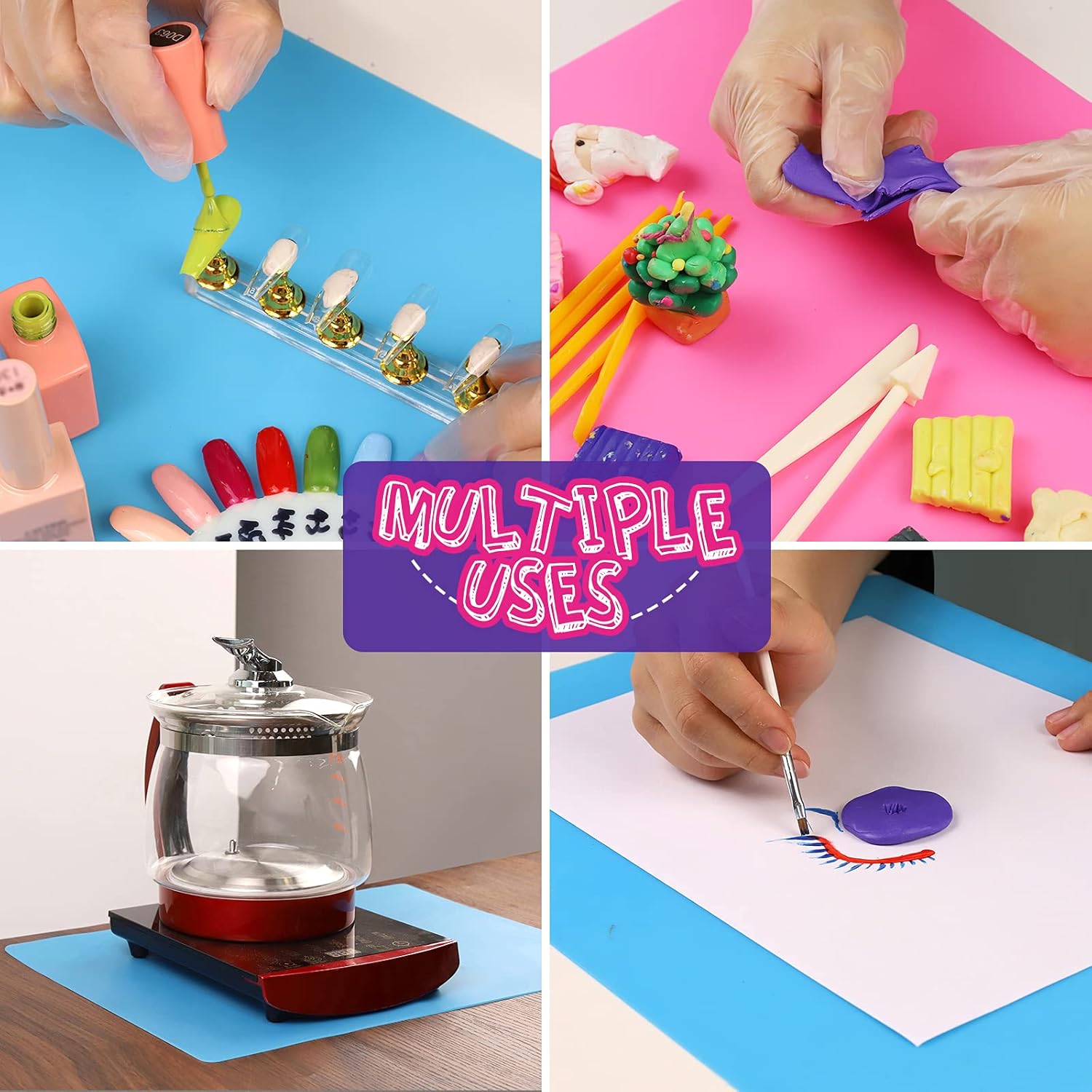 Silicone Mat, 2 Pack 15.7"x11.7" Large Silicone Sheet for Crafts Jewelry Casting - Image 7