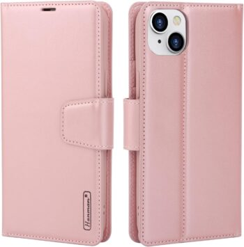 For iPhone 14 Leather Wallet Card Case for Apple - Rose Gold