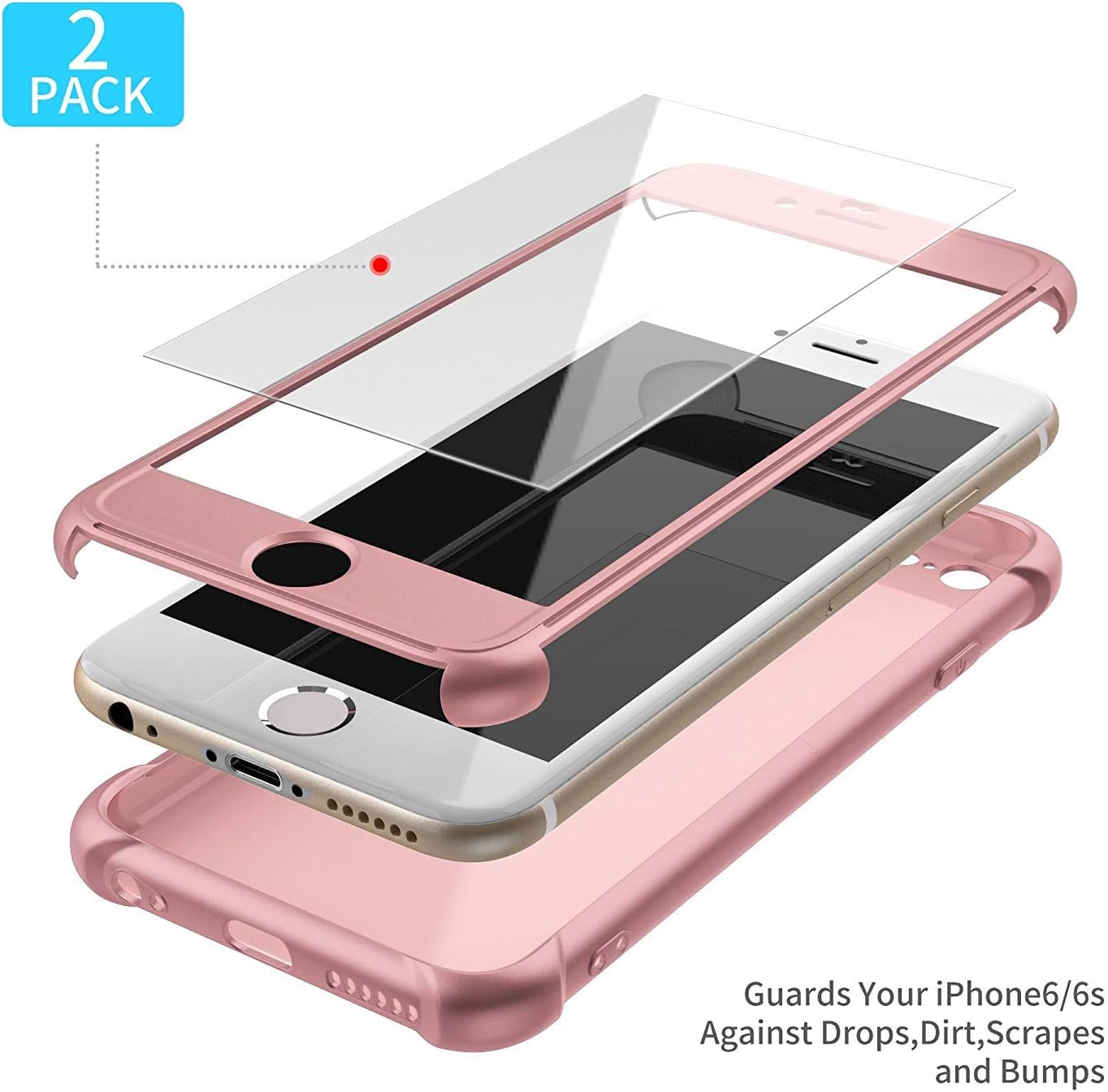 For iPhone 6 Plus Shockproof Ultra Thin Anti Scratch Silicone Case - Rosegold - Image 6