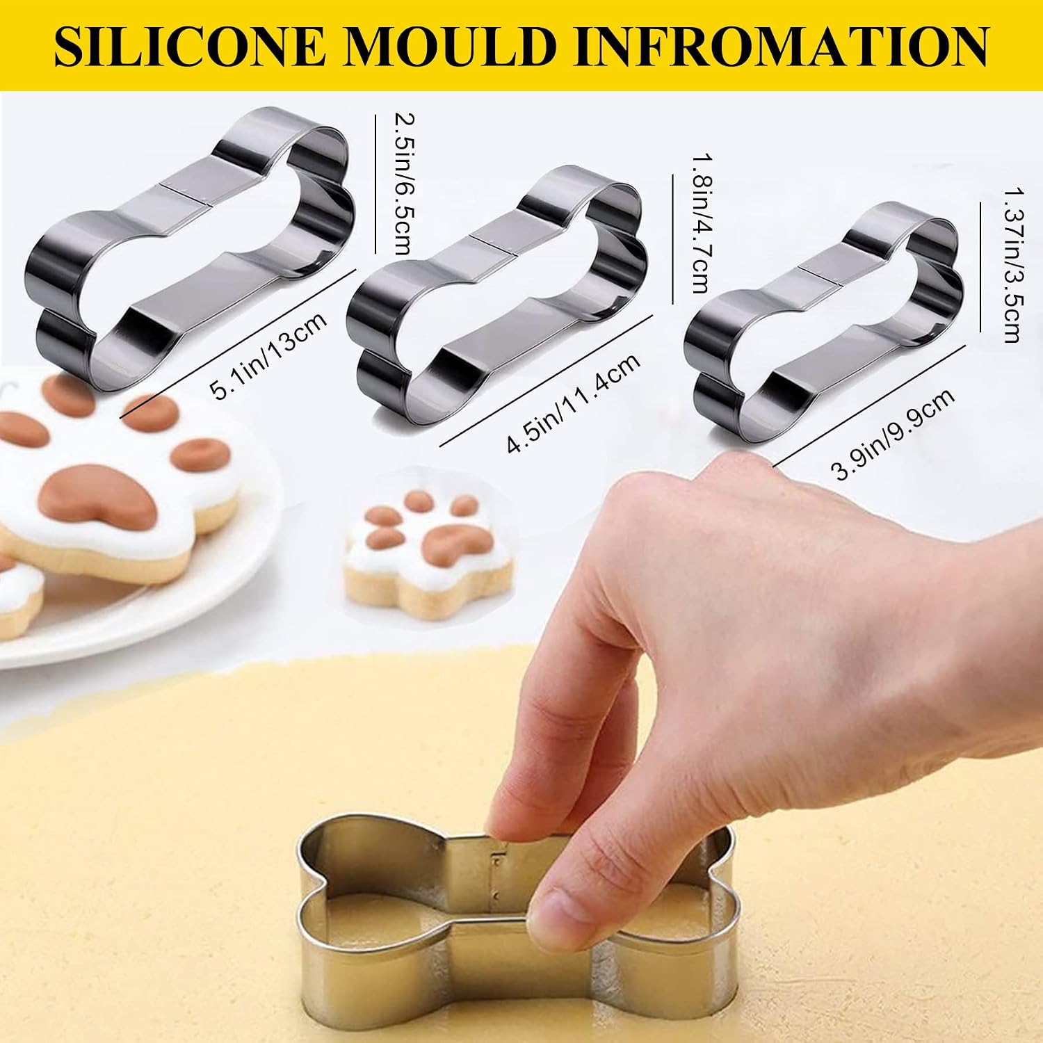 Silicone Molds Puppy Dog Paw and Bone Molds for Baking, Chocolate Molds - Image 4
