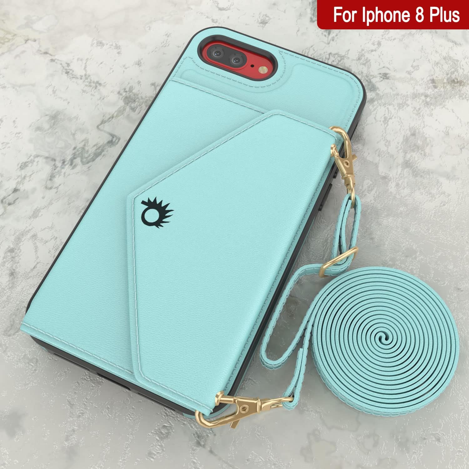 For iPhone 8 Plus Stylish PU Leather Crossbody, Kickstand Wallet Case - Image 6