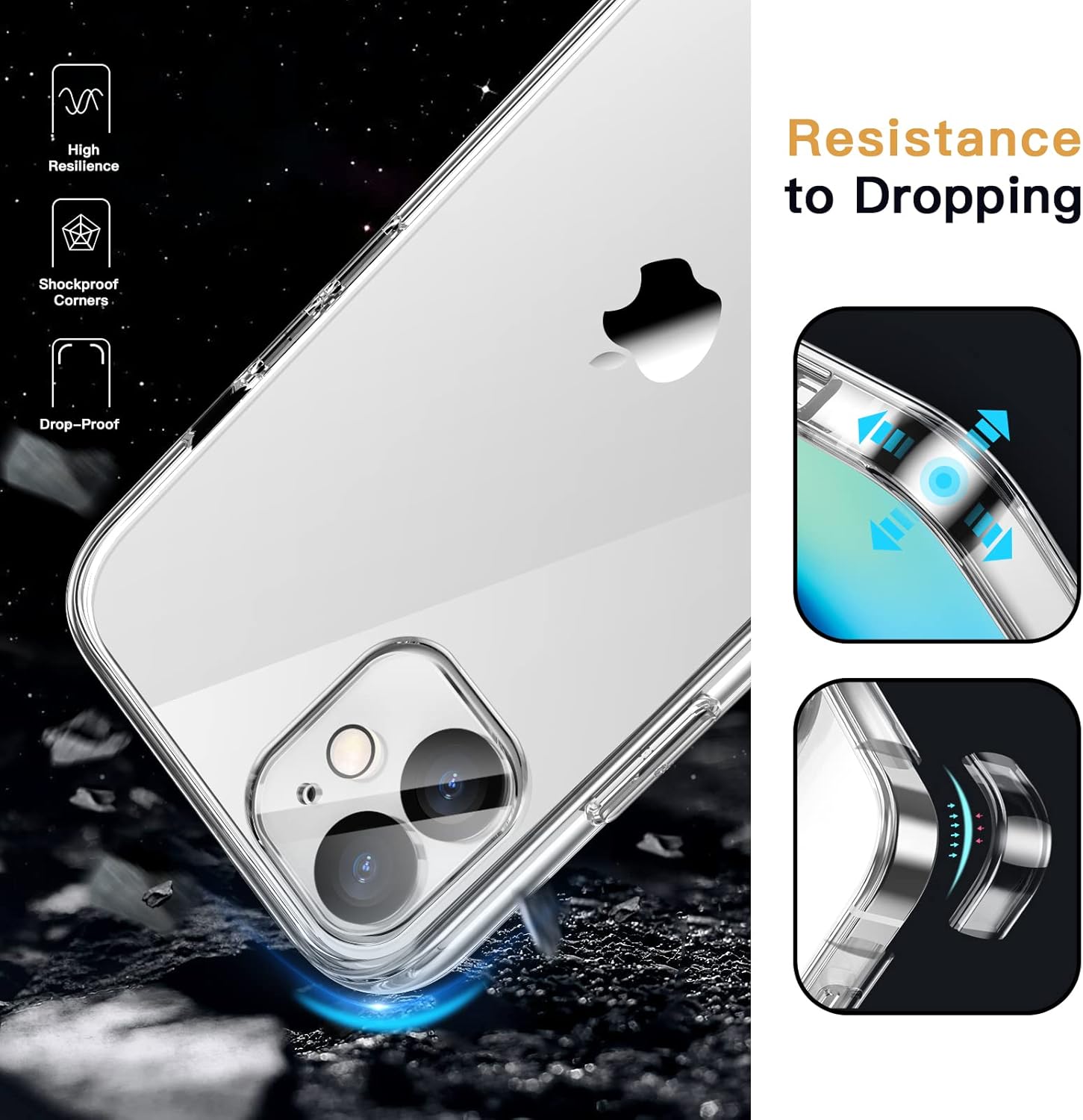 3 in 1 Case for iPhone 12 6.1-Inch, with 2-Pack Screen Protector (Clear) - Image 4