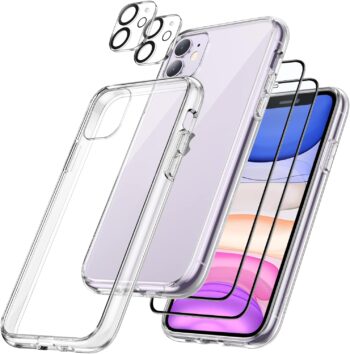 3 in 1 Case for iPhone 11 6.1-Inch, with 2-Pack Screen Protector (Clear)